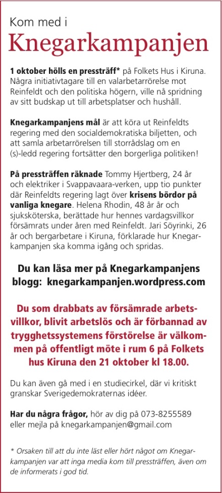 Annons i Kiruna annonsblad